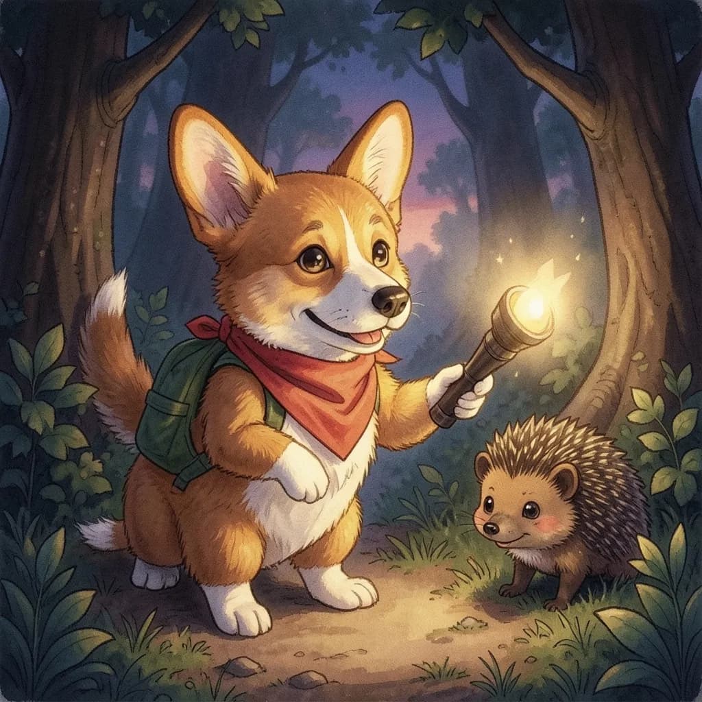 Page 5 illustration: Deep in the forest the trees grew closer together and the shadows grew longer.