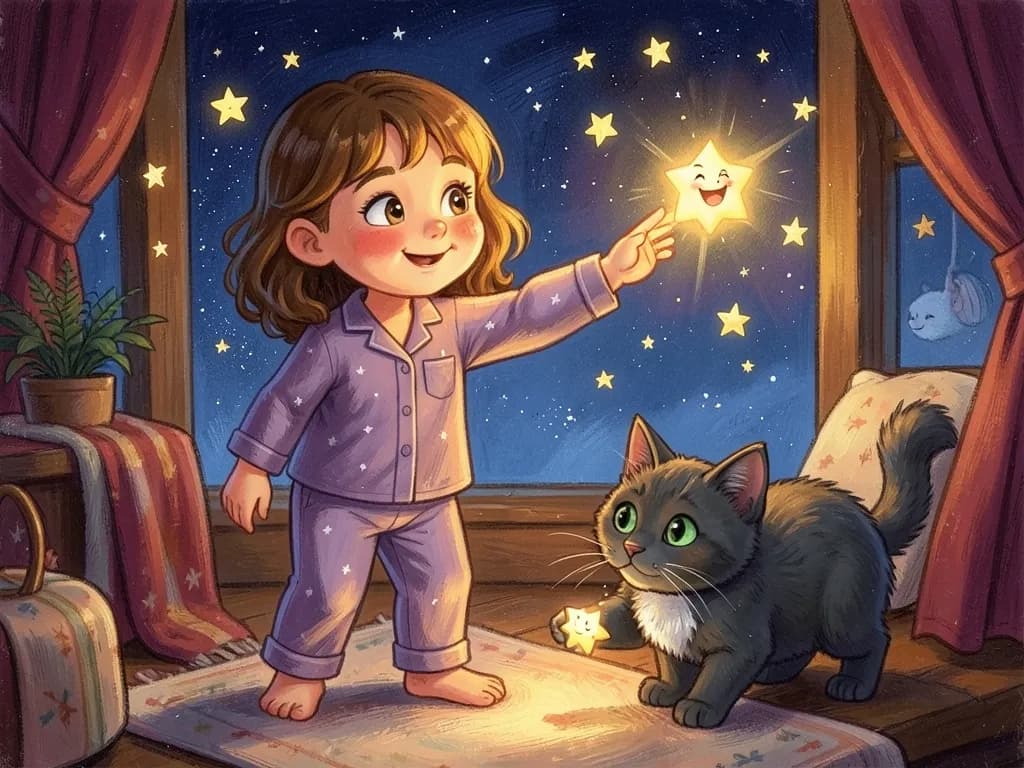 Page 4 illustration: The sky looked like a giant blanket covered in shining beads.