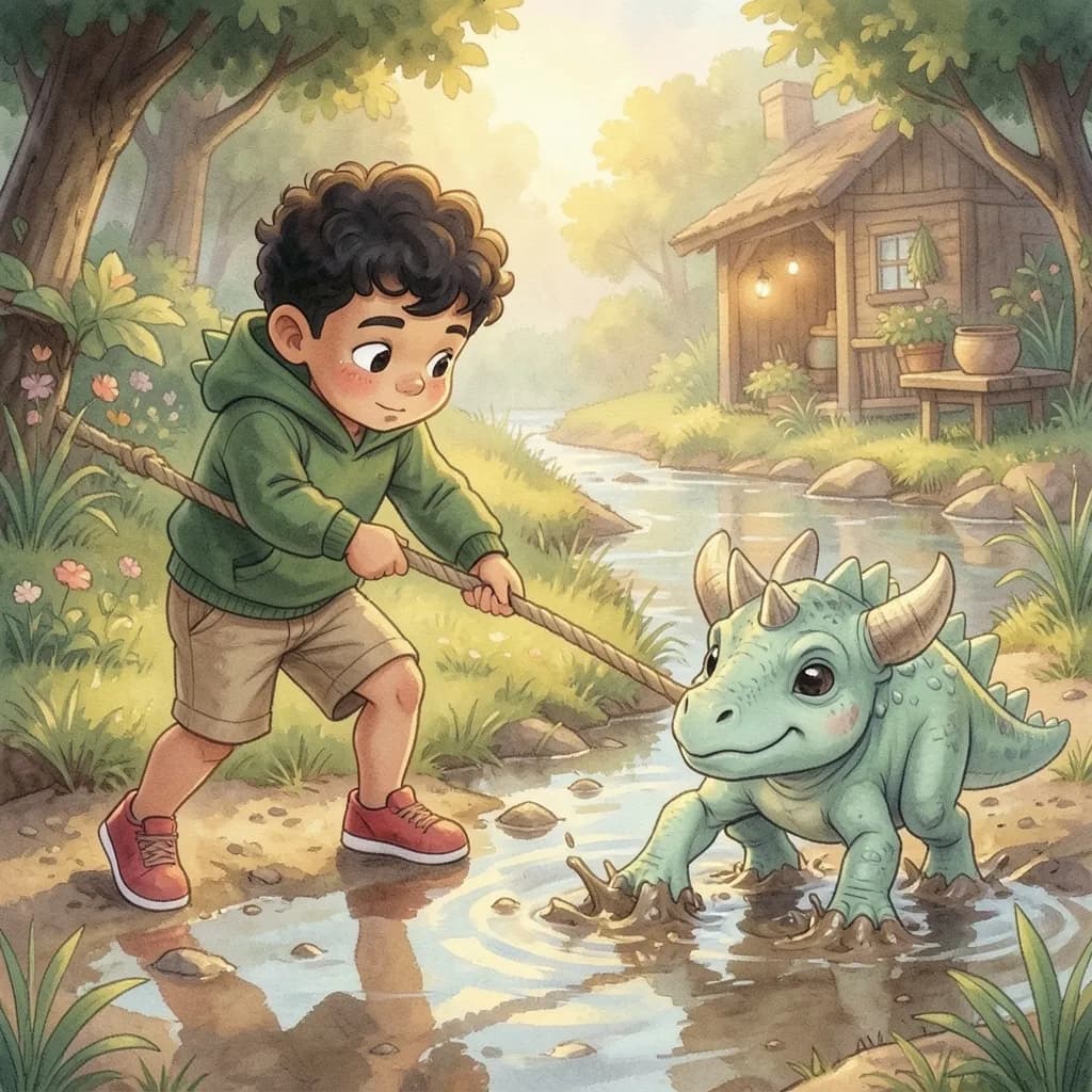 Page 4 illustration: By the river someone was crying.